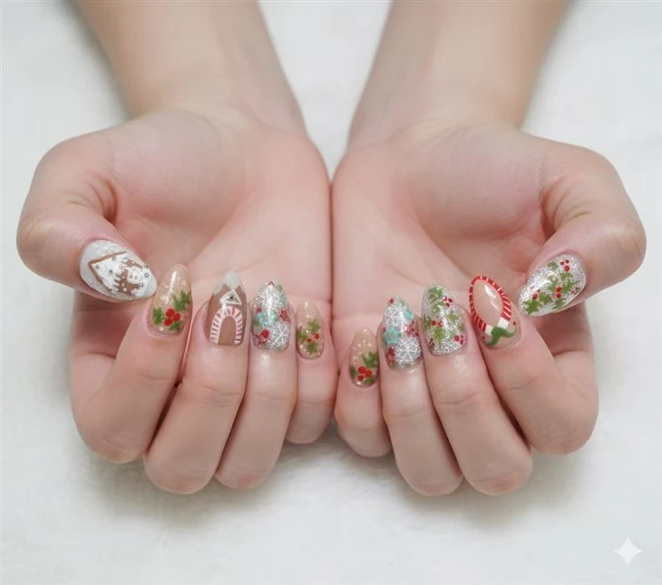 Pink Christmas Acrylic Nails suppliers